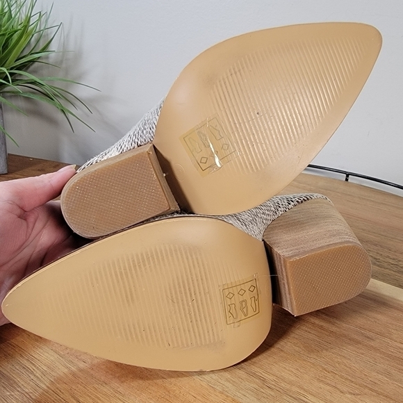 Beast Fashion Snakeskin Print Western Mule Booties Size 6 - Picture 15 of 17